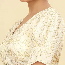 SHOPGARB Embroidered Sequinned Georgette Readymade Saree Blouse image 3