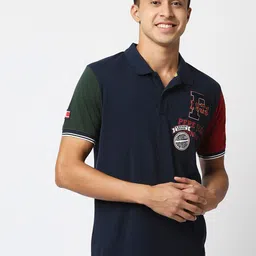 Pepe Jeans Men Navy Blue Polo Collar Applique T-shirt-picture-12