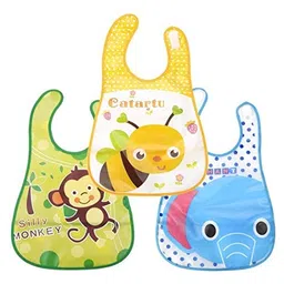 GURBIK Plastic Waterproof Baby Apron with Bib (Pack of 3) Random Color… image 1