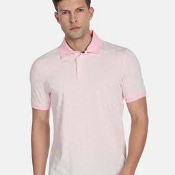 Arrow Men Floral Printed Polo Collar Cotton T-shirt-picture-26
