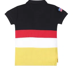 U.S. Polo Assn. Kids Boys Colourblocked Polo Collar Pure Cotton T-shirt image 2