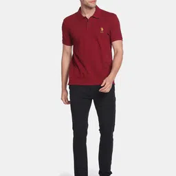 U.S. Polo Assn. Men Polo Collar Slim Fit Pure Cotton T-shirt image 5