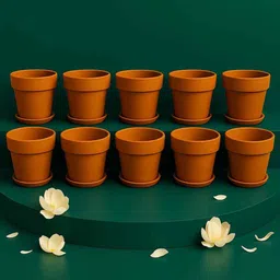 the handicraftian 10 Pcs Red Terracotta 6 Inchs Planters image 3