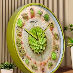 RANDOM Green & Gold-Toned Printed Contemporary Wall Clock-picture-31