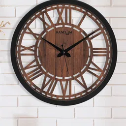 RANDOM Brown & Black Contemporary Wall Clock image 1