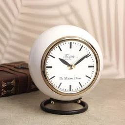Decor de Maison White & Black Metal Square Vintage Table Clock-picture-31