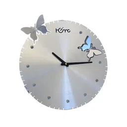DIAMANTE A LA MODE Silver-Toned Contemporary Round Wall Clock-picture-22