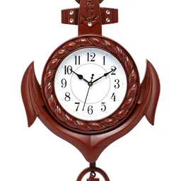 Attractionz Brown & White Round Contemporary Wall Clock-picture-11