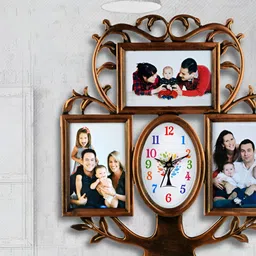 Attractionz Brown & White Oval Textured Contemporary Wall Clock-picture-32