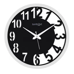 RANDOM Black & White Contemporary Wall Clock image 2
