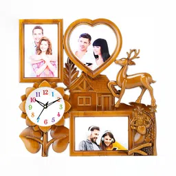 Attractionz Beige & White Textured Contemporary Round Shaped Wall Clock image 3