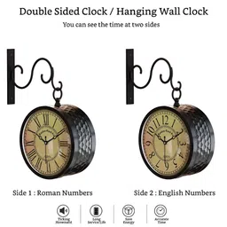 RANDOM Black & Yellow Vintage Metal Round Wall Clock image 2