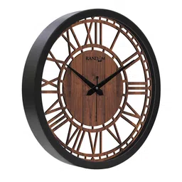 RANDOM Brown & Black Contemporary Wall Clock image 3