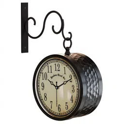 RANDOM White & Black Vintage Metal Round Wall Clock image 3