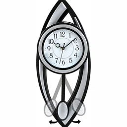 Attractionz Silver-Toned & Black Vintage Round Shaped Wall Clock image 5