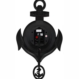 Attractionz Brown & White Textured Round Analogue Pendulum Wall Clock image 3