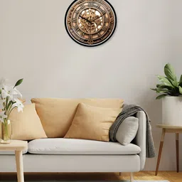RANDOM Black & Black Printed Round Contemporary Wall Clock image 5