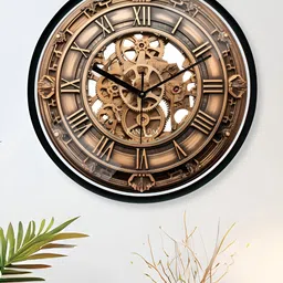 RANDOM Black & Black Printed Round Contemporary Wall Clock image 4