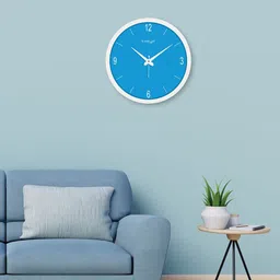 RANDOM Blue & White Contemporary Wall Clock image 1
