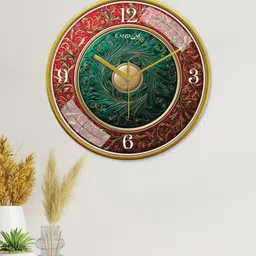 RANDOM Green & Red Printed Contemporary Wall Clock image 2