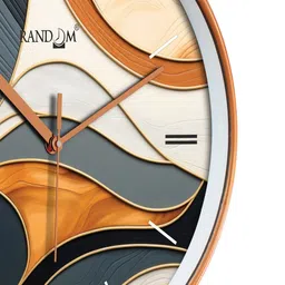 RANDOM White & Brown Printed Contemporary Wall Clock image 2