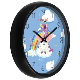 RANDOM Stylish Unicorn Blue & White Printed Contemporary Wall Clock image 3