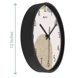 OLIVE TREE Black & White Printed Analogue Contemporary Wall Clock image 3