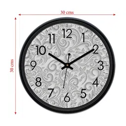 Aura Grey & Black Textured Analogue Wall Clock image 5