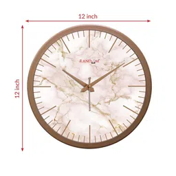 RANDOM Off White & Copper-Toned Printed Analogue Contemporary Round Wall Clock image 5