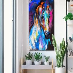 999store Colourful Horse Face Modern Canvas Art Print-picture-5