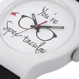 Fastrack Unisex White Printed Dial & Black Straps Tees Valentine Analogue Watch 9915PP64 image 4