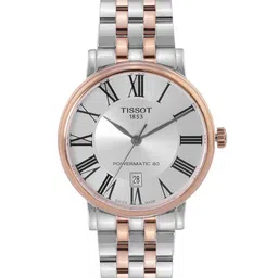 TISSOT Men Silver-Toned Carson Premium Powermatic 80 Analogue Watch T1224072203300 image 1