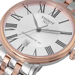 TISSOT Men Silver-Toned Carson Premium Powermatic 80 Analogue Watch T1224072203300 image 5