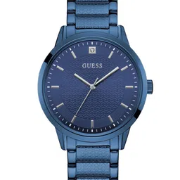 GUESS Men Textured Dial & Stainless Steel Bracelet Style Straps Analogue Watch U1362G4M image 1