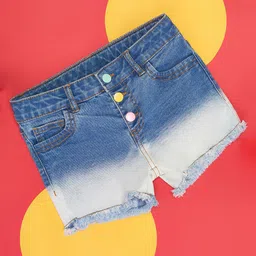 Pantaloons Junior Girls Washed Mid Rise Denim Shorts-image-13