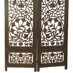 shilpi Brown 2 Panel Folding Wood & MDF Room Divider Seprator image 5