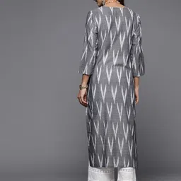 KALINI Women Embroidered Flared Sleeves Thread Work Handloom Kurta image 4