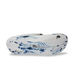 Doubleu Men White & Blue Printed Rubber Thong Flip-Flops image 2