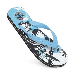 Paragon Men Blue & Black Printed Rubber Thong Flip-Flops image 4