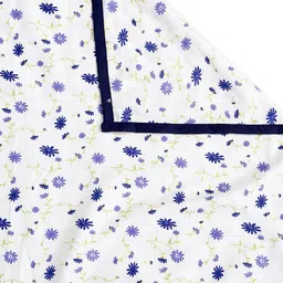KLOTTHE White & Blue Set of 2 Floral AC Room 233 GSM Single Bed Dohar image 2