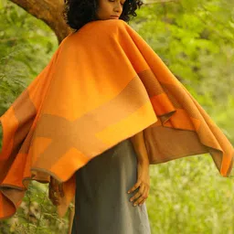 KHALEEJ Women Striped Wool Open Front Shrug image 3