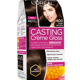 LOreal Paris Set Of 2 Colour Protect Shampoo & Dark Brown 400 Casting Gloss Hair Colour image 4
