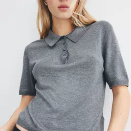 H&M Fine-Knit Polo Shirt image 1
