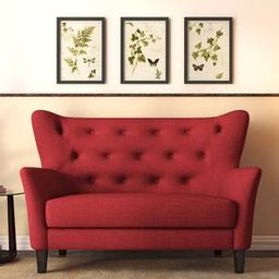 urban ladder Frida 2 Seater Fabric Loveseat in Salsa Red Colour-picture-4