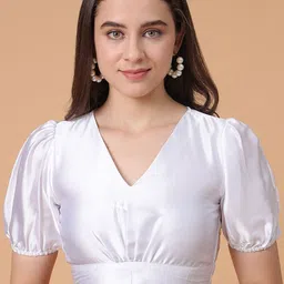 Frolic Rolic V-Neck Puff Sleeves Blouse-image-74