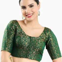 SALWAR STUDIO Jacquard Woven Design Readymade Saree Blouse-image-51