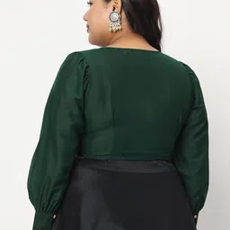 studio rasa Square Neck Button Down Saree Blouse image 4