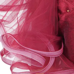 Trendzmy Maroon Red Embroidered Pure Cotton Silk Saree Blouse image 5