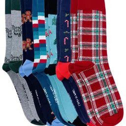 Mint & Oak Men Pack of 6 Patterned Above Ankle-Length Socks image 5