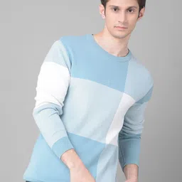 Crimsoune Club Checked Ribbed Pure Cotton Pullover Sweater-image-55